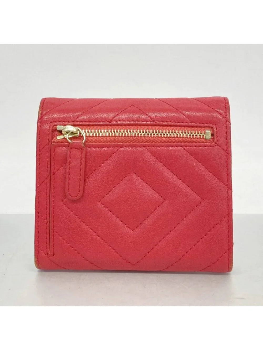 Chanel Trifold Wallet Stitch 2.55 Caviar Leather Pink Gold